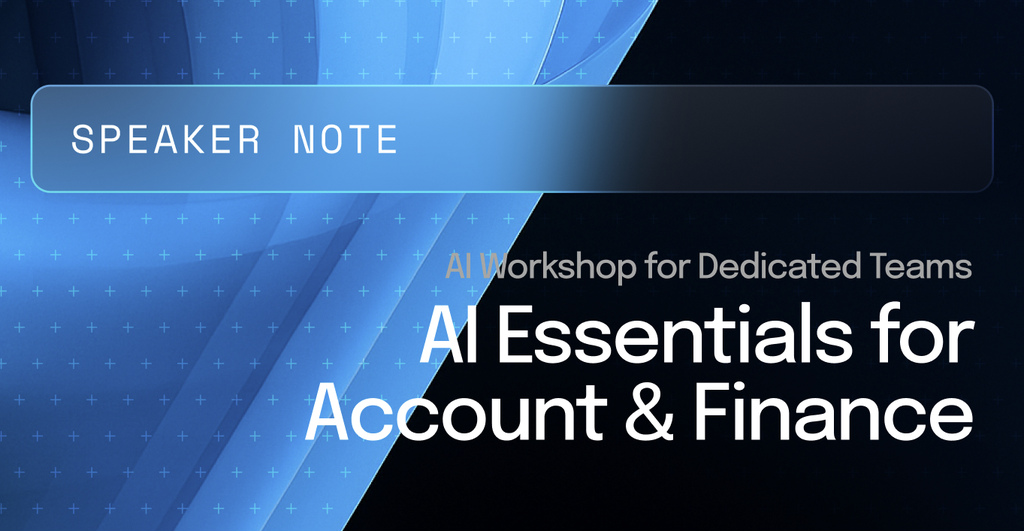 AI for Account & Finance - Speaker Note