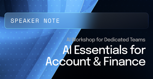 AI for Account & Finance - Speaker Note